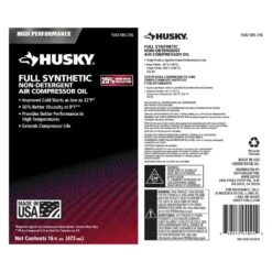 Husky 16 Oz. 100% Full Synthetic Compressor Oil -Husky Shop husky tool accessories 018 0083h c3 1000