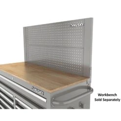 Husky 46 In. Gloss Gray Steel Pegboard Attachment -Husky Shop husky tool storage accessories h46pegboardgry 77 1000