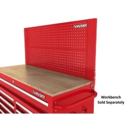 Husky 46 In. Gloss Red Steel Pegboard Attachment -Husky Shop husky tool storage accessories h46pegboardred 77 1000