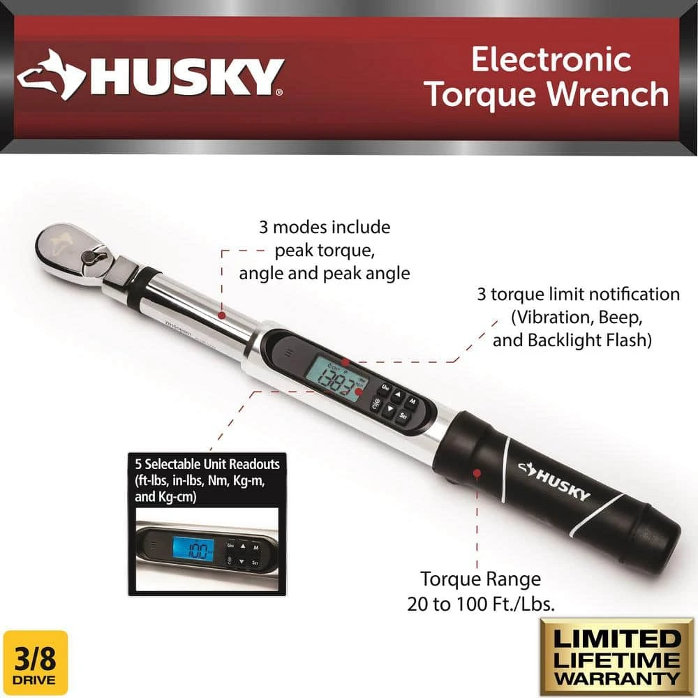 Husky 3/8 In. Drive Electronic Torque Wrench 2 Husky 3/8 In. Drive Electronic Torque Wrench - Image 2