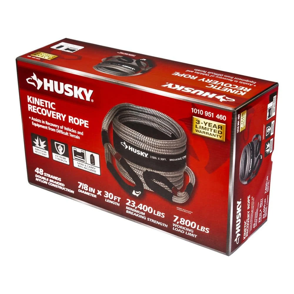 Husky 7/8 In. X 30 Ft. 23400 Lbs. Kinetic Recovery Rope 2 Husky 7/8 In. X 30 Ft. 23400 Lbs. Kinetic Recovery Rope - Image 2
