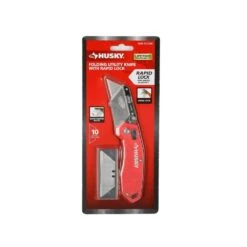 Husky Rapid Lock Utility Knife W/Aluminum And 10 Blades -Husky Shop husky utility knives 00054 fa 1000