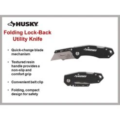 Husky Folding Lock-Back Utility Knife -Husky Shop husky utility knives 00057 40 1000
