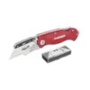 Husky Folding Lock-Back Utility Knife, Red With 10-Blades