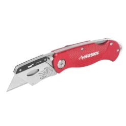 Husky Folding Lock-Back Utility Knife, Red With 10-Blades -Husky Shop husky utility knives 99979 c3 1000