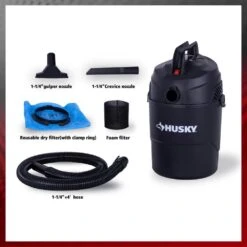 Husky 2.5 Gallon 3.0 Peak HP Wet Dry Vac Shop Vacuum With Locking Hose, Wet Filter, Dry Filter, Crevice And Gulper Nozzles -Husky Shop husky wet dry vacuums at18105p 2 66 1000