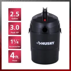 Husky 2.5 Gallon 3.0 Peak HP Wet Dry Vac Shop Vacuum With Locking Hose, Wet Filter, Dry Filter, Crevice And Gulper Nozzles -Husky Shop husky wet dry vacuums at18105p 2 c3 1000