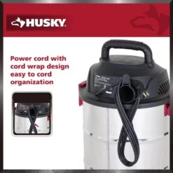 Husky 10 Gal. 6.0 Peak HP Stainless Steel Wet Dry Vac Shop Vacuum With Locking Hose, Filters, Dust Bag And Attachments -Husky Shop husky wet dry vacuums at18503 10c 4f 1000