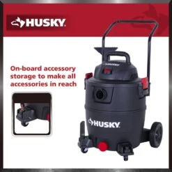 Husky 16 Gallon 6.5 Peak HP Wet Dry Vac Shop Vacuum Cart With Locking Hose, Wands, Filters, Dust Bag And Accessory Attachments -Husky Shop husky wet dry vacuums at18621p 16a 77 1000