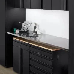 Husky 84 In. W X 23 In. D Stainless Steel Work Surface For Heavy Duty Welded Steel Garage Storage System -Husky Shop husky workbench tops htc1000006 a0 1000