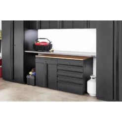 Husky 84 In. W X 23 In. D Stainless Steel Work Surface For Heavy Duty Welded Steel Garage Storage System -Husky Shop husky workbench tops htc1000006 d4 1000