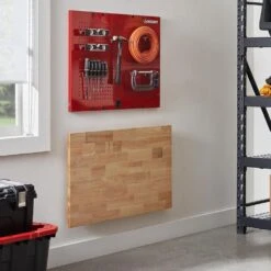 Husky 41 In. W X 24 In. D Folding Wood Top Wall Mounted Workbench -Husky Shop husky workbenches g4100fw us 40 1000