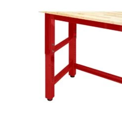 Husky Ready To Assemble 72 In. W X 24 In. D Adjustable Height Red Workbench With Solid Wood Top -Husky Shop husky workbenches g7200sr us 77 1000