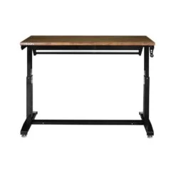 Husky 52 In. W X 24 In. D 1-Drawer Adjustable Height Gloss Black Workbench With Dark Stained Wood Top -Husky Shop husky workbenches holt5201b11 1d 1000