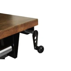 Husky 52 In. W X 24 In. D 1-Drawer Adjustable Height Gloss Black Workbench With Dark Stained Wood Top -Husky Shop husky workbenches holt5201b11 66 1000