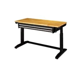 Husky 52 In. W X 24 In. D 2-Drawer Adjustable Height Blaxk Work Table With Solid Wood Top 24 Husky 52 In. W X 24 In. D 2-Drawer Adjustable Height Blaxk Work Table With Solid Wood Top -Husky Shop husky workbenches holt5202b12 44 1000