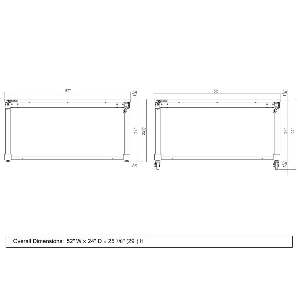 Husky 52 In. W X 24 In. D Adjustable Height Solid Wood Top Workbench Table In Black 11 Husky 52 In. W X 24 In. D Adjustable Height Solid Wood Top Workbench Table In Black - Image 11