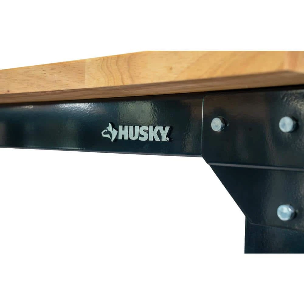 Husky 46 In. W X 24 In. Deep Adjustable Height Work Table With Solid Wood Top, Gloss Black 4 Husky 46 In. W X 24 In. Deep Adjustable Height Work Table With Solid Wood Top, Gloss Black - Image 4