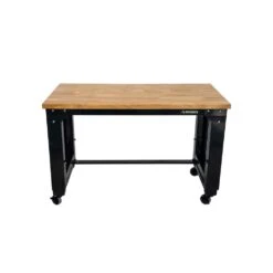Husky 46 In. W X 24 In. Deep Adjustable Height Work Table With Solid Wood Top, Gloss Black 19 Husky 46 In. W X 24 In. Deep Adjustable Height Work Table With Solid Wood Top, Gloss Black -Husky Shop husky workbenches howt46xdb12 4f 1000