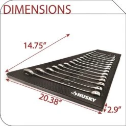 Husky Metric Combination Wrench Set With EVA Storage Tray (15-Piece) -Husky Shop husky wrench sets hcw15pcevacmbm a0 1000