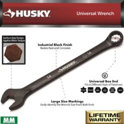 Husky Universal Metric Combination Wrench (10-Piece) -Husky Shop husky wrench sets hxlspw10pcmm 05 40 1000