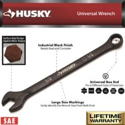 Husky Universal SAE Combination Wrench (10-Piece) -Husky Shop husky wrench sets hxlspw10sae 05 40 1000