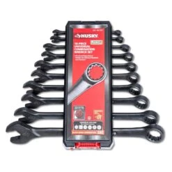 Husky Universal SAE Combination Wrench (10-Piece) -Husky Shop husky wrench sets hxlspw10sae 05 c3 1000