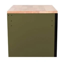 Husky Heavy Duty 61 In. W X 23 In. D 15-Drawer Matte Army Green Mobile Workbench Cabinet With Solid Wood Top -Husky Shop matte army green husky mobile workbenches h61mwc15hdarmy tl 44 1000