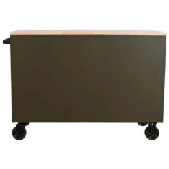 Husky Limited Edition 52 In. X 24.5 In. D 10-Drawer Army Green Mobile Workbench With Solid Wood Top -Husky Shop matte army green husky tool cabinets h52mwc10army 66 1000