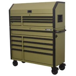 Husky Heavy Duty 52 In. W 15-Drawer Matte Army Green Rolling Tool Chest Combo -Husky Shop matte army green husky tool chest combos h52ch6tr9hdv4ar 40 1000