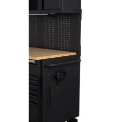 Husky 56 In. W X 27.6 In. D 10-Drawer Matte Black Heavy-Duty Mobile Workbench With Pegboard And Top Cabinets -Husky Shop matte black husky mobile workbenches h56ultwsmb 31 1000
