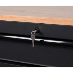 Husky 56 In. W X 27.6 In. D 10-Drawer Matte Black Heavy-Duty Mobile Workbench With Pegboard And Top Cabinets -Husky Shop matte black husky mobile workbenches h56ultwsmb 77 1000