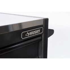 Husky Modular Tool Storage 62 In. W X 24 In. D Heavy Duty Matte Black Mobile Workbench Cabinet With Stainless Steel Top -Husky Shop matte black husky mobile workbenches hotc6210bb1d 76 1000
