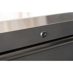 Husky Modular Tool Storage 62 In. W X 24 In. D Heavy Duty Matte Black Mobile Workbench Cabinet With Stainless Steel Top -Husky Shop matte black husky mobile workbenches hotc6210bb1d d4 1000