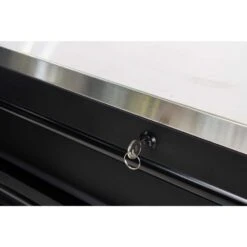 Husky 84 In. W X 24 In. D 9-Drawer Heavy-Duty Mobile Workbench With Stainless Steel Top In Matte Black -Husky Shop matte black husky mobile workbenches hotc8409bb1m 1d 1000