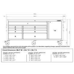 Husky 84 In. W X 24 In. D 9-Drawer Heavy-Duty Mobile Workbench With Stainless Steel Top In Matte Black -Husky Shop matte black husky mobile workbenches hotc8409bb1m 40 1000