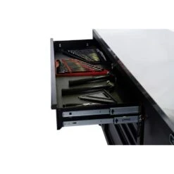 Husky 84 In. W X 24 In. D 9-Drawer Heavy-Duty Mobile Workbench With Stainless Steel Top In Matte Black -Husky Shop matte black husky mobile workbenches hotc8409bb1m d4 1000