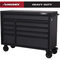 Husky Heavy-Duty 52 In. 9-Drawer Matte Black Rolling Tool Cabinet