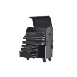Husky HD 46 In. Wide 24.5 In. Deep 12-Drawer Tool Chest And Rolling Cab Set, Matte Black -Husky Shop matte black husky tool chest combos hotc4612bb1s 1f 1000