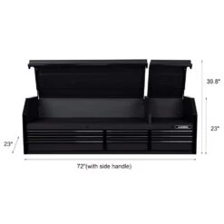 Husky Tool Storage 72 In. W X 23 In. D Heavy Duty Matte Black Top Tool Chest -Husky Shop matte black husky top tool chests h72ch9hd 1d 1000