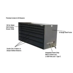 Husky HD 62 In. Wide X 24 In Deep Modular 6-Drawer Top Chest, Matte Black -Husky Shop matte black husky top tool chests hotc6206bb1u 31 1000