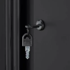 Husky 30.5 In. W X 75 In. H X 19.6 In. D 3-Shelf Steel Freestanding Cabinet In Black -Husky Shop matte black powder coating husky free standing cabinets g3002lb us2 c3 1000