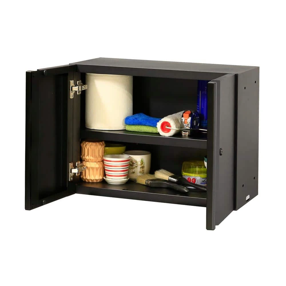 Husky Regular Duty Welded 24-Gauge Steel Wall Mounted Garage Cabinet In Black (24 In. W X 18.1 In. H X 12 In. D) 4 Husky Regular Duty Welded 24-Gauge Steel Wall Mounted Garage Cabinet In Black (24 In. W X 18.1 In. H X 12 In. D) - Image 4