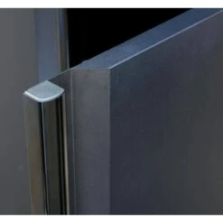 Husky Regular Duty Welded 24-Gauge Steel Wall Mounted Garage Cabinet In Black (24 In. W X 18 In. H X 12 In. D) -Husky Shop matte black powder coating husky wall mounted cabinets h24wcab 4f 1000