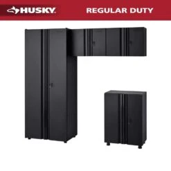 Husky 4-Piece Regular Duty Welded Steel Garage Storage System In Black