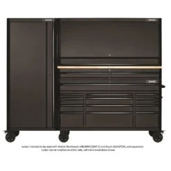 Husky Tool Storage 27 In. W X 23 In. D Heavy Duty Matte Black 4-Shelf Rolling Side Tool Locker 17 Husky Tool Storage 27 In. W X 23 In. D Heavy Duty Matte Black 4-Shelf Rolling Side Tool Locker -Husky Shop matte black side tool cabinets lockers h27locker4 1d 1000