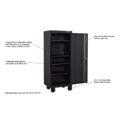 Husky Tool Storage 27 In. W X 23 In. D Heavy Duty Matte Black 4-Shelf Rolling Side Tool Locker 16 Husky Tool Storage 27 In. W X 23 In. D Heavy Duty Matte Black 4-Shelf Rolling Side Tool Locker -Husky Shop matte black side tool cabinets lockers h27locker4 a0 1000