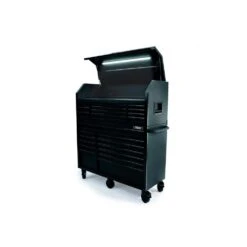 Husky 56 In. W X 22 In. D Heavy Duty 23-Drawer Combination Rolling Tool Chest And Top Tool Cabinet Set In Matte Black -Husky Shop matte black with black finishes husky tool chest combos hotc5623bb2s a0 1000