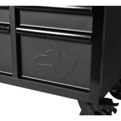 Husky 61 In. W X 23 In. D Heavy Duty 15-Drawer Mobile Workbench Tool Chest With Solid Wood Top In Matte Black -Husky Shop matte black with black trim husky mobile workbenches h61mwc15hp c 44 1000