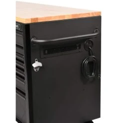 Husky 61 In. W X 23 In. D Heavy Duty 15-Drawer Mobile Workbench Tool Chest With Solid Wood Top In Matte Black -Husky Shop matte black with black trim husky mobile workbenches h61mwc15hp c 76 1000